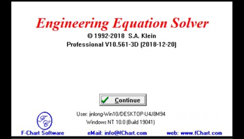 Engineering Equation Solver Pro 10.561（EES）方程求解软件