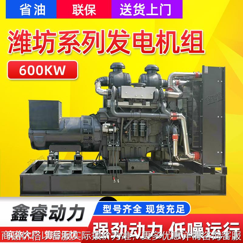 600kw柴油发电机组 潍坊系列全铜无刷发电机 隔音式备用发电机