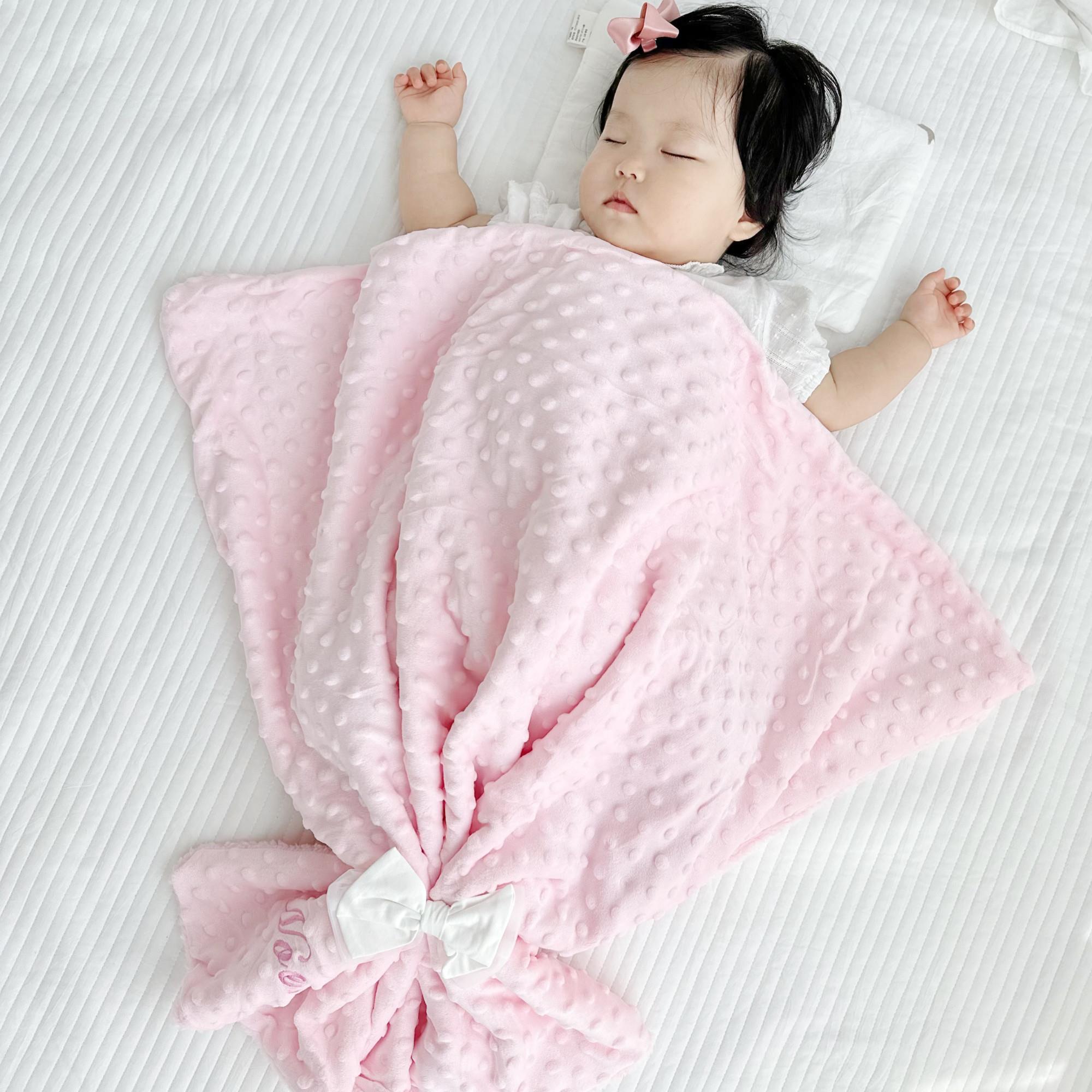 Bulu baby新生儿定制名字婴儿豆豆毯儿童被子宝宝幼儿园四季盖毯