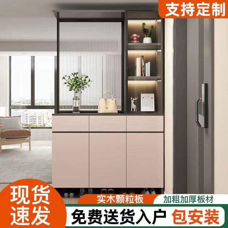玄关柜屏风隔断客厅遮挡柜客厅隔间柜入户门口二合一体收纳柜现货