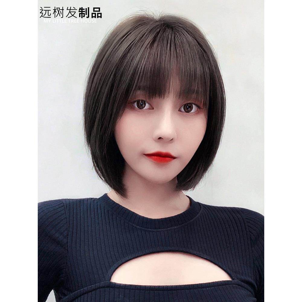 假发女短发全真人发波波头全头套化疗光头自然真发新款真发假发套