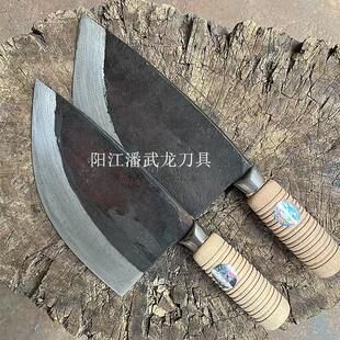 锋利弹簧钢纯手工锻打砍骨刀斩切刀切片刀中式刀锰钢家用铁菜刀