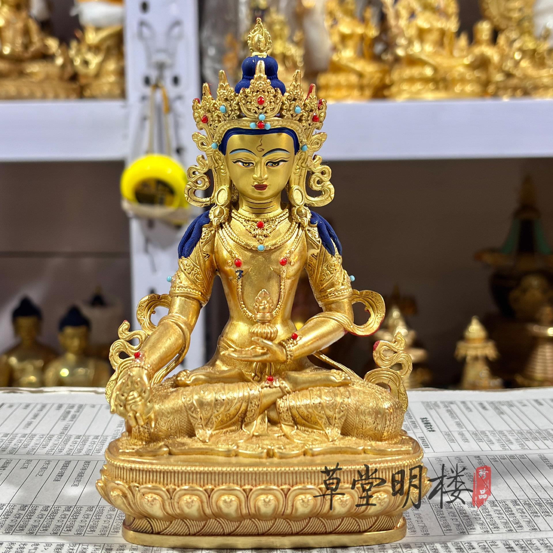 地藏菩萨 铜鎏金五寸佛像 台湾版精品佛像 佛堂摆件 可装藏