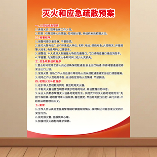 消防安全管理制度海报灭火和应急疏散预案挂图企业工厂安全生产