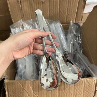 分餐调羹礼品镜面勺 一诺厨房316不锈钢公用勺子漏勺加长家用中式