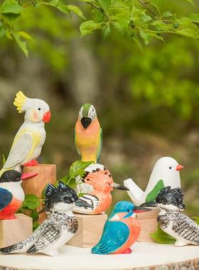 小胖鸟木质摆件木制儿童玩具现货装饰品礼品办公室客厅diy木艺