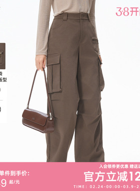 曼诺比菲商场同款冬季复古宽松直筒阔腿休闲工装裤MFCK142182