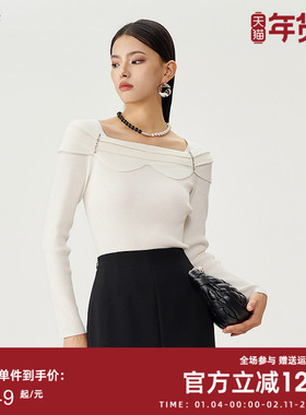 曼诺比菲商场同款2025春秋季慵懒高级感套头针织毛衣SGCM114068