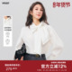曼诺比菲商场同款 女气质百搭MFES132041 衬衫 秋季 蝴蝶结系带长袖