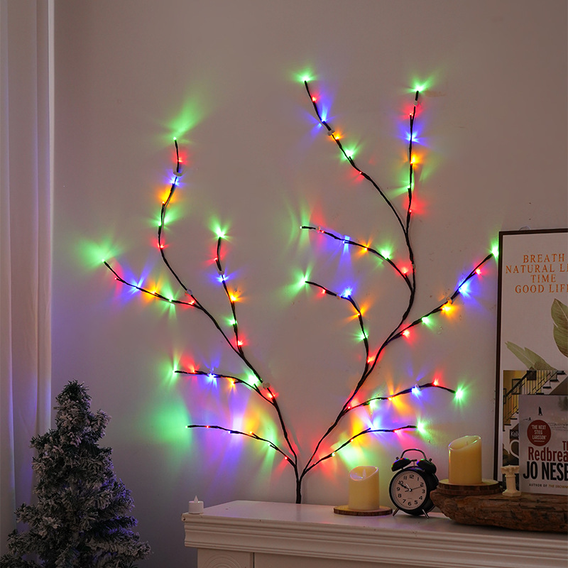 LED仿真藤条灯串仿真植物卧室墙壁氛围灯可弯曲树枝藤条灯串