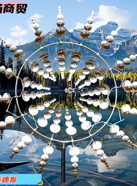 跨境金属风车捕风器户外风吹摆件花园草坪风向标庭院装饰插件