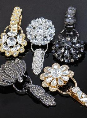 恒美合貂皮大衣领扣水钻鸭嘴皮草金属对扣服装纽扣衣服装饰扣配件