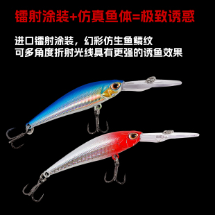 长舌板米诺防挂底深潜鳜鱼专用远投深潜淡水鳡鱼海钓鲅鱼假饵鱼饵