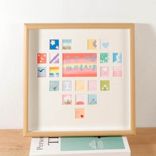 心型相框摆台27多宫格框架爱心油画棒画框厂家送闺蜜女友礼物