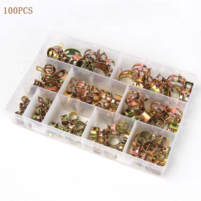 100pcs镀彩锌卡箍喉箍通信抱箍6-17mm通风管电杆紧固弹性喉箍卡箍