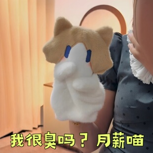 月薪喵手偶可爱小猫咪玩偶我很臭吗互动手套公仔治愈解压捂嘴娃娃