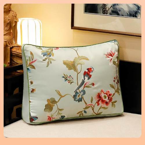 中式抱枕靠枕床头靠垫大靠背客厅实木沙发抱枕套罗汉床软包靠背垫