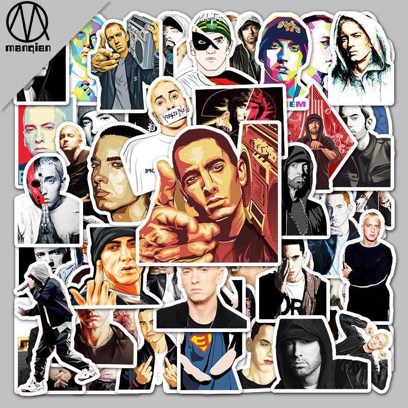 50张说唱歌手Eminem涂鸦明星行李箱笔记本电脑滑板车汽车装饰