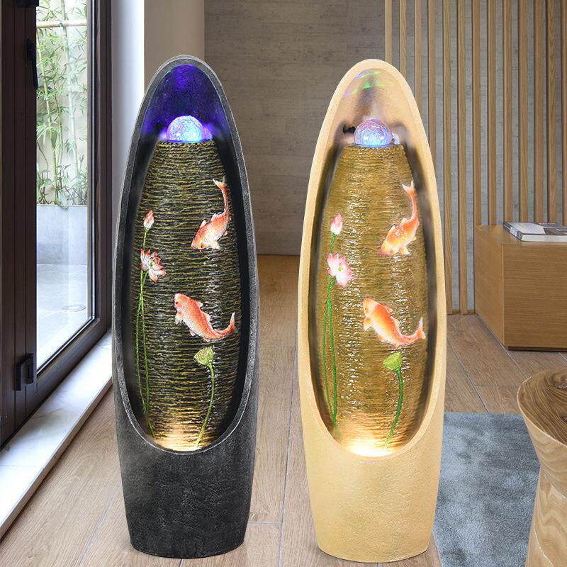 创意欧式喷泉流水摆件客厅办公室加湿器落地水景观流水器开业礼品