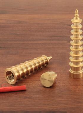 纯黄铜文昌塔 9九层铜文昌塔摆件小铜器地摊黄铜摆件厂家