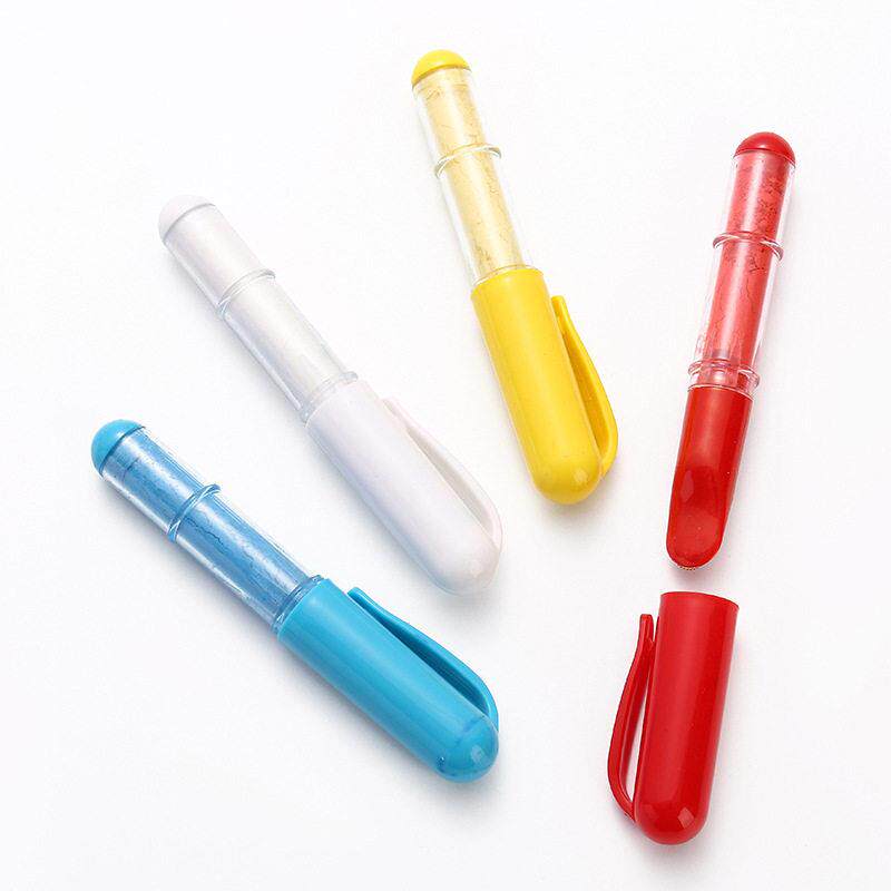 彩色钢笔式划粉服装制衣缝纫拼布定位画粉器可替换带盖齿轮式划粉
