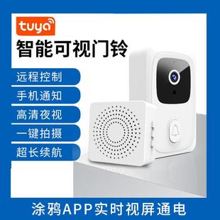 可视对讲门铃涂鸦WiFi低功耗无线智能门铃家用远距离夜视双向对讲