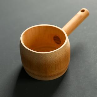 水瓢水勺舀实 制 木竹茶勺茶则茶铲 厨房米瓢面瓢盆饭勺饭手绘定