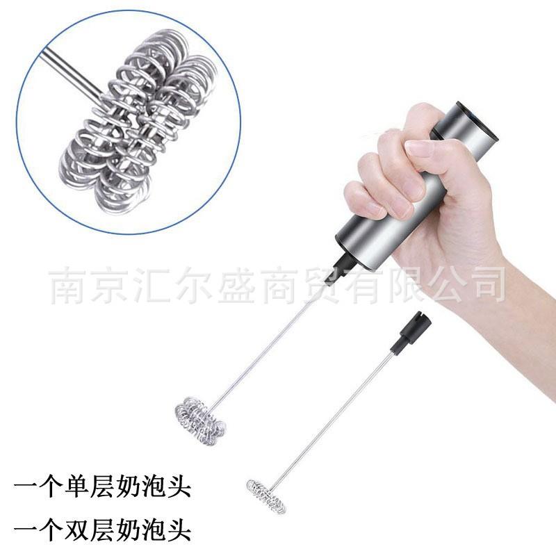 电动打奶泡器 单双奶泡头不锈钢打奶器花式咖啡打泡器牛奶搅拌机