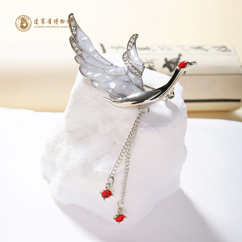 辽宁省博物馆鹤舞风华发圈发夹胸针女生文创饰品生日礼物送女朋友