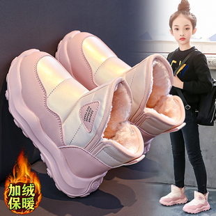 小古国潮女童雪地靴防水防滑2025冬季新款儿童保暖大棉鞋加绒户外