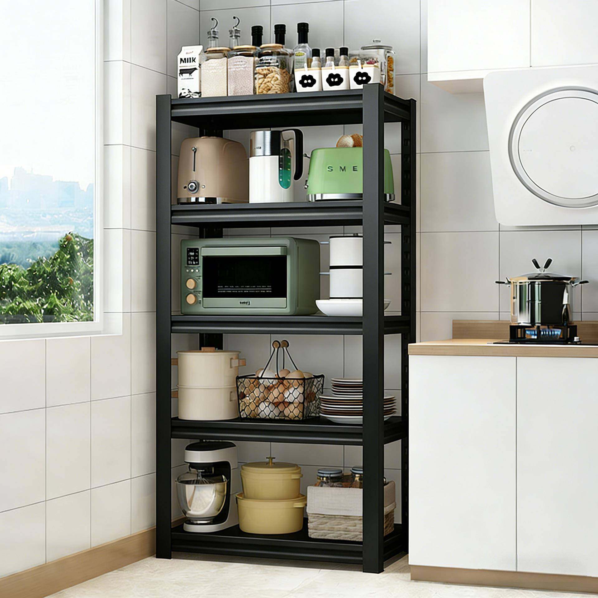 厨房置物架落地多层靠墙简易橱柜家用微波炉烤箱架钢制台面收纳架,厨房/烹饪用具,微波炉置物架,淘宝优惠券,粉丝福利购,淘宝优惠卷