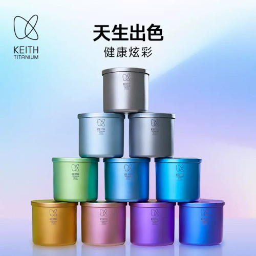KEITH铠斯新品CC炫彩纯钛水杯焕新轻量400ml居家露营一体单层钛杯