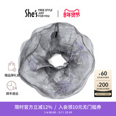shes茜高拾光刺绣麦穗大肠马尾发圈高级感盘发绳头绳头饰女