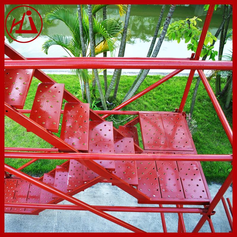 建宇新款香蕉式脚手架喷漆星式金属钢施工梯高墩建筑爬梯