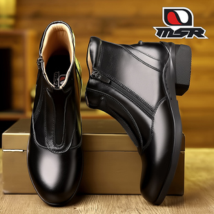 MSR马术靴头层牛皮儿童骑马鞋女款短靴短筒男款专业马术赛事马靴