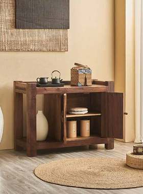 Hinice老木风化侘寂风茶杯架茶叶收纳台咖啡器具置物架茶具茶水柜