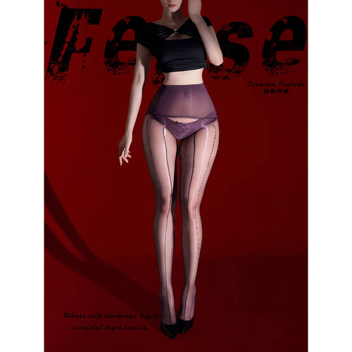 电波编织提花性感丝袜无缝油亮袜