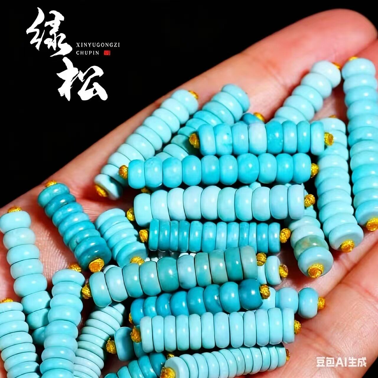 楚灵松石绿松石隔片隔珠文玩金刚星月菩提手串手链项链配饰饰品