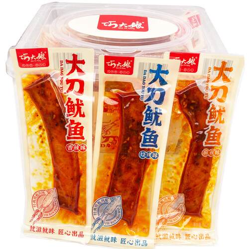 巧大娘大刀鱿鱼片即食手撕鱿鱼条香麻辣海味零食小吃休闲食品整盒