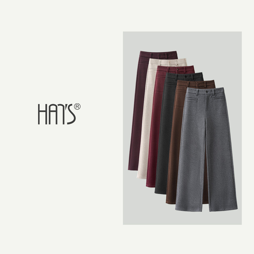 韩氏伊人羊毛直筒裤女秋冬季2025新款加绒休闲毛呢垂感窄版阔腿裤,女装/女士精品,休闲裤,淘宝优惠券,粉丝福利购,淘宝优惠卷