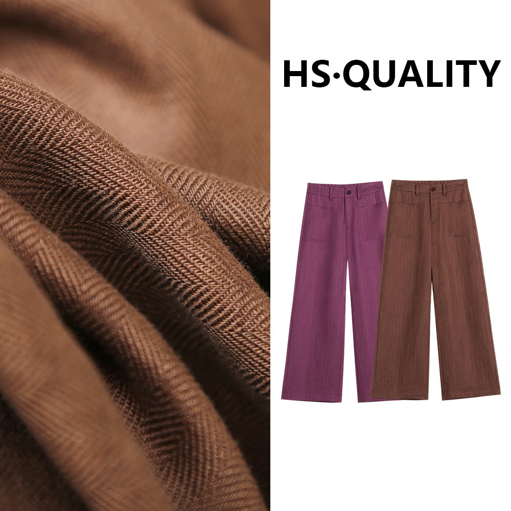 韩氏伊人莱赛尔阔腿裤女2025年春夏新款高腰小个子垂感直筒休闲裤