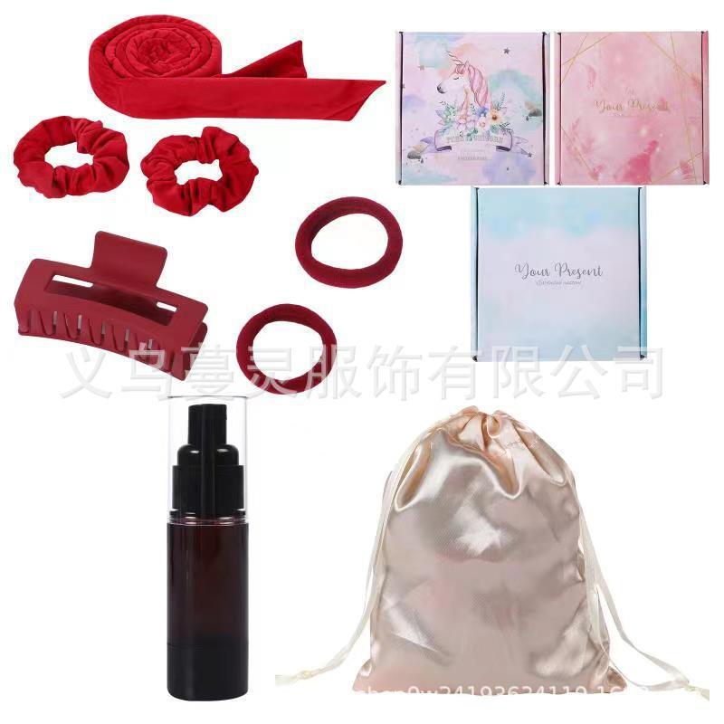 厂家亚马逊蝴蝶结卷发带盘发器懒人睡眠美发大波浪无热卷发棒头带