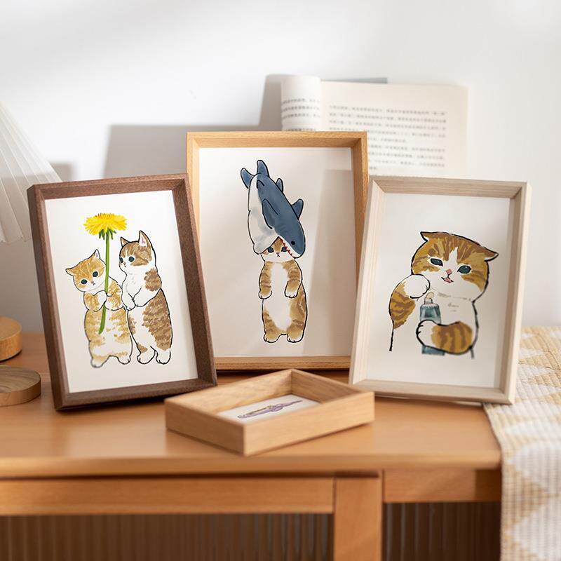 宠物木质相框6寸摆台5寸7寸8寸10寸A4婚纱相片框挂墙影楼相框