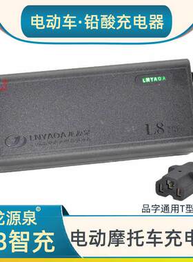 龙源泉电动摩托车铅酸电池智能充电器绿灯停充三孔T口60V72V20Ah