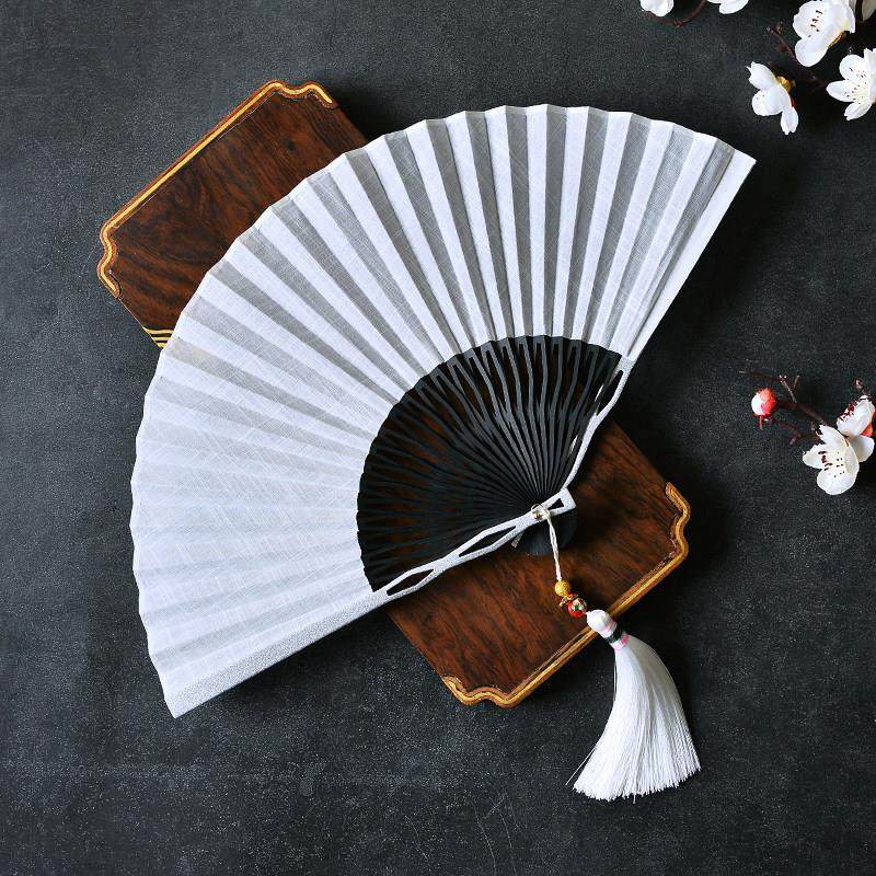 金属骨架铁扇子男女防身铝合金折扇白色带流苏古风随身便携夏天,居家日用,扇子,淘宝优惠券,粉丝福利购,淘宝优惠卷