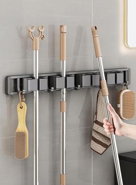 德国BORG拖把壁挂夹免打孔挂钩卫生间神器夹收纳卡扣挂扫把固定架