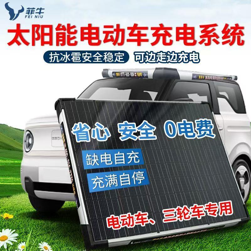 真品电动车太阳能发电系统48V60v72v光伏充电器无限长续航零电费