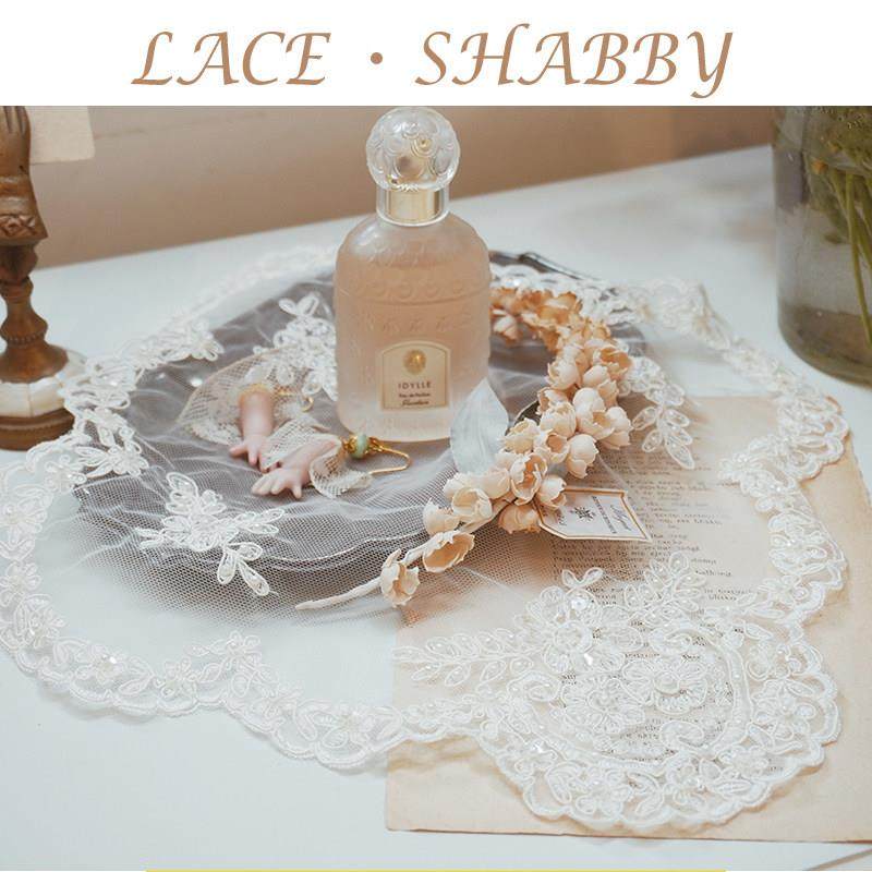 LACESHABBY法式欧式田园盖巾桌布纯色布艺蕾丝方形垫子钉珠桌布,居家布艺,桌布,淘宝优惠券,粉丝福利购,淘宝优惠卷