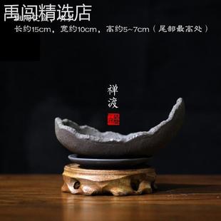 金钱菖蒲粗陶花盆紫砂多肉苔藓盆景陶瓷古典中国风禅意微盆栽花器
