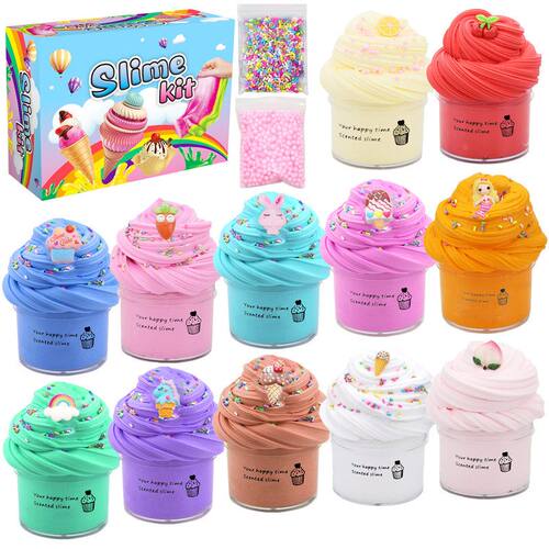 12pcs棉花泥套装slime kit 50ml史莱姆彩泥黄油泥厂家直供